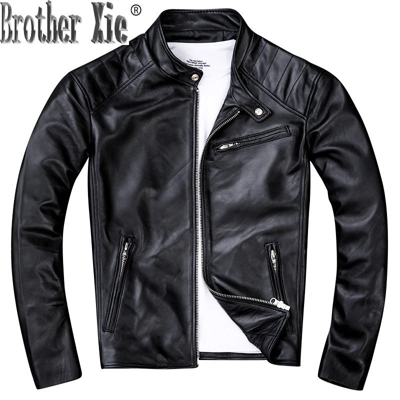 

Genuine Sheepskin Leather Jacket Men Clothes 2020 New Real Leather Motorcycle Jackets Vintage Jaqueta De Couro ZL405