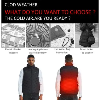 

Autumn And Winter Men And Women Graphene Heating Usb Electric Heating Vest Smart Warm Clothes Cotton Vest