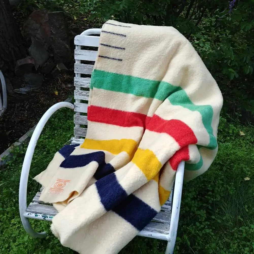 Striped Wool Blanket Fluffy Super Soft Rug Fleece Thicken Sofa Cover House Decoration Blanket For Bed Balcony Office New