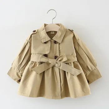 Children's Clothing 2022 Girls' Coat Kids Jacket Children's Spring Autumn Korean Style Cute Long Trench Baby Girls Windbreaker 1