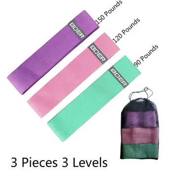 

3 Level Rubber Resistance Band Set Elastic Non-slip Fitness Gym Bands Expander Yoga Booty Loop Home Workout Equipment 90-150LB