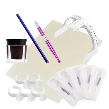 

1 Set Practical Makeup Microblading Eyebrow Tattoo Kits Pen Needle Paste Skin Ruler Beauty Girls Great For Beginners body art