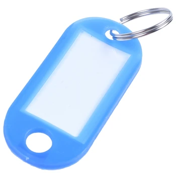 

20 Pcs Key ID Label Tags Split Ring Keyring Keychain Blue