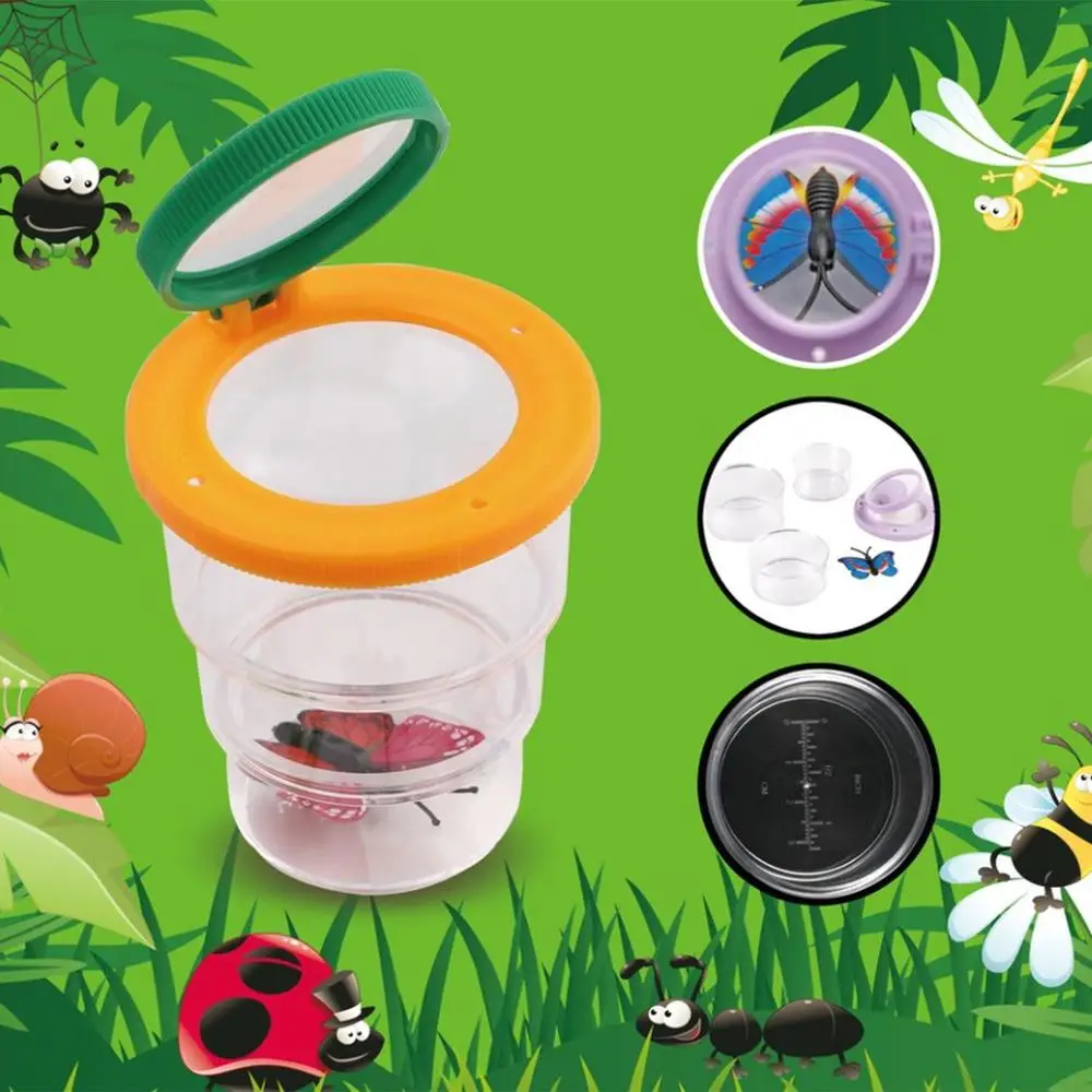 Portable Bright Colored Magnifier Kids Outdoor Insect Catcher Box Bug Viewer
