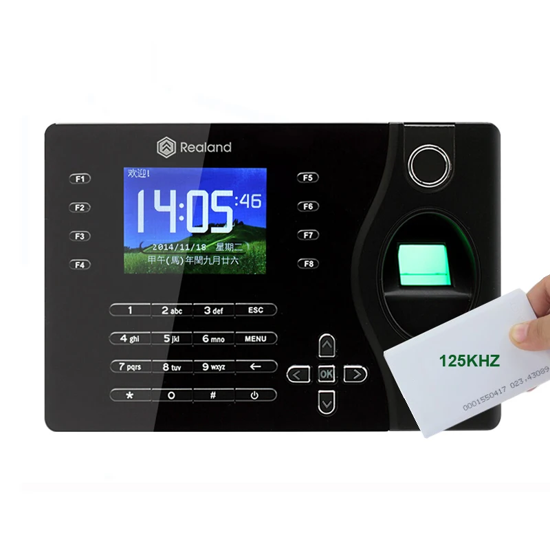 The Cheapest TCP/IP Ports Biometric Fingerprint 125KHz RFID Card Reader Time Attendance Clock Employee Recorder POP A-C081
