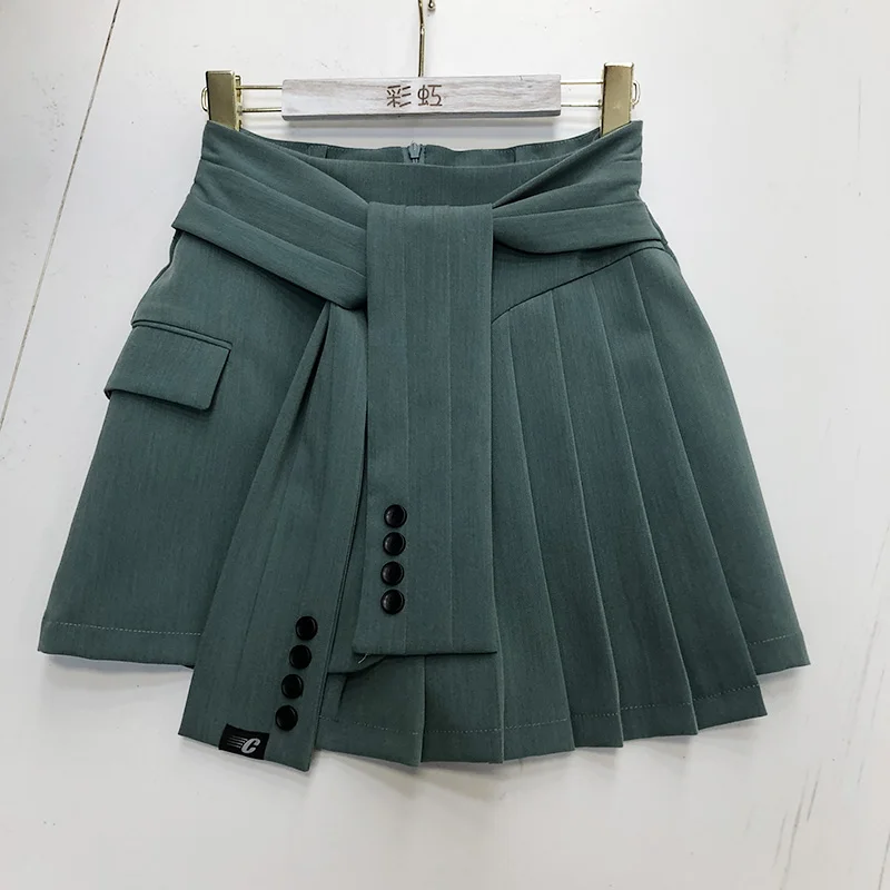 Осенняя Мини-Юбка Для Женщин, новинка, французский дизайн, Необычные брюки, юбка для девушек, Женская универсальная юбка