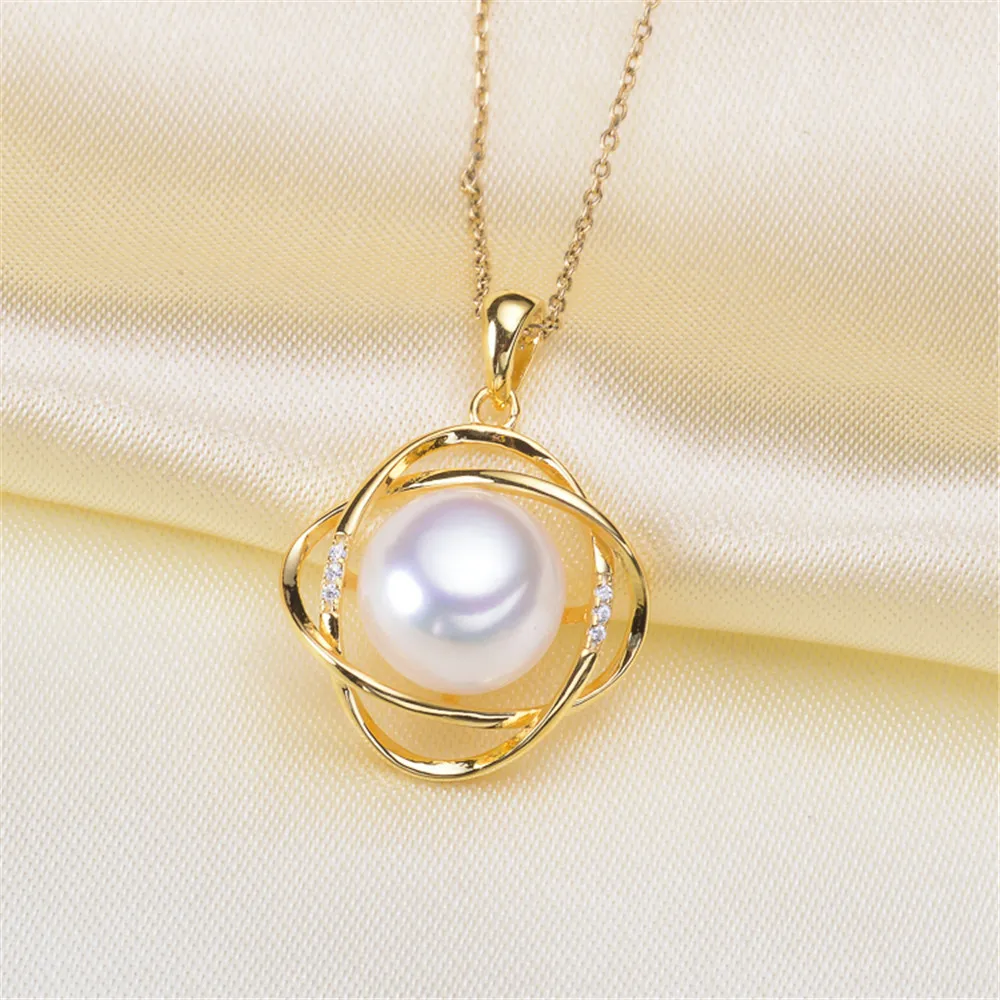 Pearl Pendant Settings, Fashionable Bases Setting Pendant Mountings 925 Silver Pendant Jewelry DIY making No Pearl No Chain