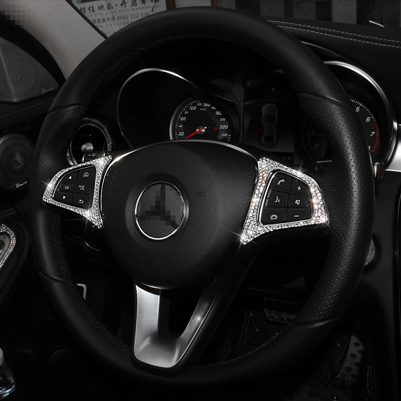 Модификация рамы рулевого колеса из цинкового сплава для Mercedes-Benz аксессуары C-class Diamond CLA gla GLC A-class Car
