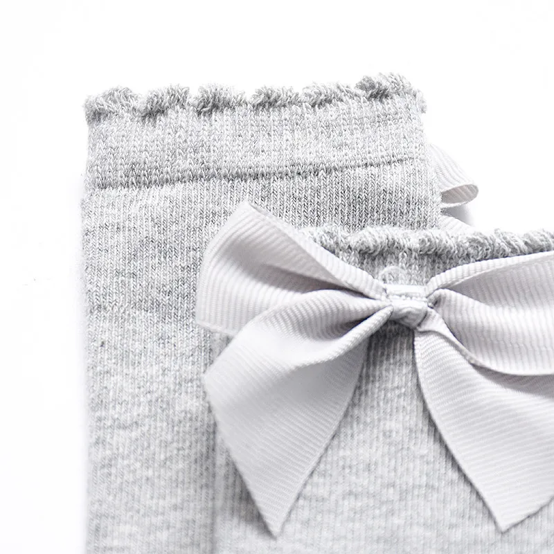Knee Length Socks Spring Kids Girls Big Bow Knee High Stocking Fashion Lace Accessories