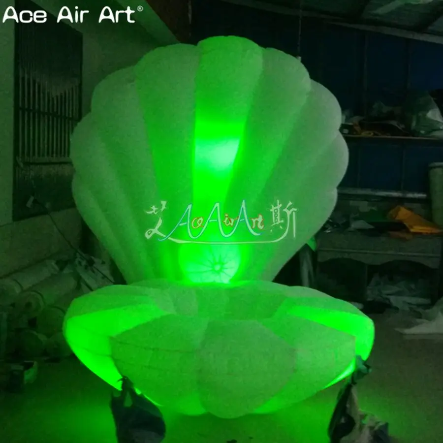 3 м диаметр Светодиодный настенный Декор надувная модель раковины, раскладушка Реплика, светящиеся в виде ракушки для карнавала