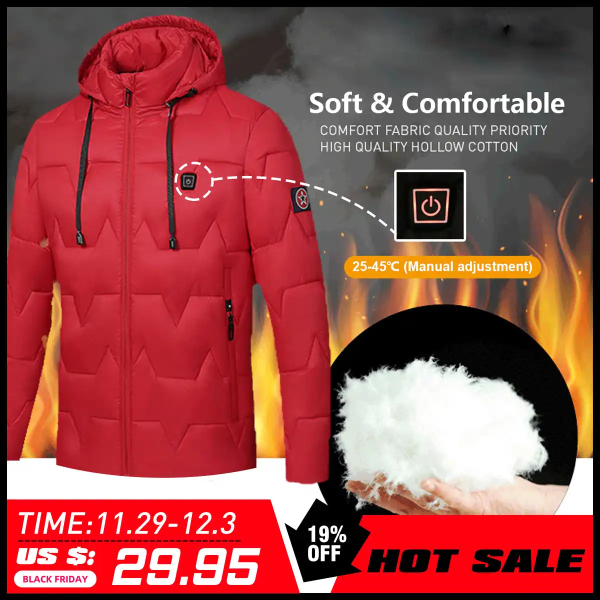 casaco com aquecimento eletrico