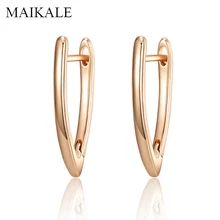 MAIKALE Eenvoudige Goud/Verzilverd Koper Stud Oorbellen V Vorm Verklaring Oorstekers Classic Stud Oorbellen voor Vrouwen Sieraden geschenken(China)