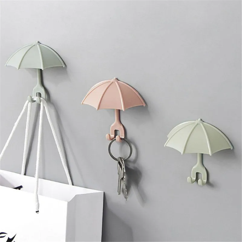 

3pcs Cute Umbrella Wall Hanger Toothbrush Holder Razor Socket Hook Men Shaving Shaver Shelf Organize