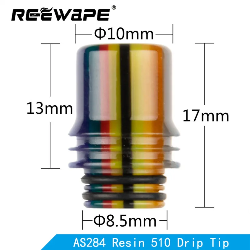 Reewape Смола 510 капельного наконечника Радуга мундштук для rda vape аксессуар