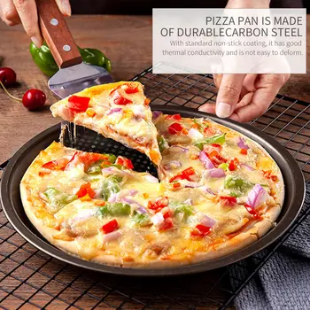 

32cm/12.6 Inch Pizza Pans with Holes Cold Rolled Sheet Carbon Steel Large Non-Stick Bread Pan Non-Stick Bakeware Safety
