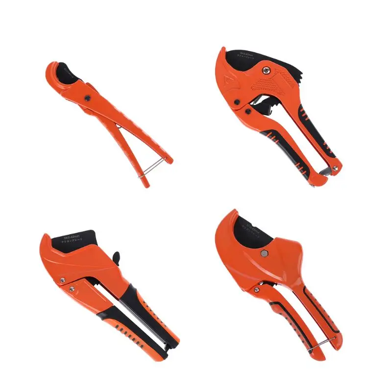 

PVC Pipe Cutter 42mm Aluminum Alloy Body Ratchet Scissors PU/PP/PE Hose Tube Cutting Hand Tools