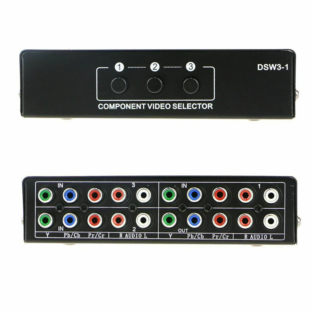 

1 Pcs 3-Way Component AV Switch Selector 3 in 1 Out Switcher for PS4