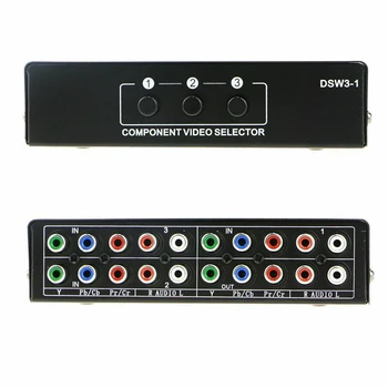 

1 Pcs 3-Way Component AV Switch Selector 3 in 1 Out Switcher for PS4