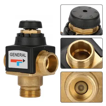 

1.6Mpa Shut-off Valve 3 Way DN20 Male Thread Brass Thermostatic Mixing Valve for Solar Water Heater Electric Magnetic Valve