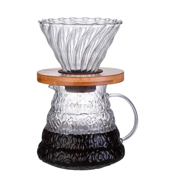 

Seluna V60 Pour Over Glass Pot 600ml Range Coffee Server Pot Filter Carafe Drip Coffee Pot Tea Kettle Brewer Barista MJ919