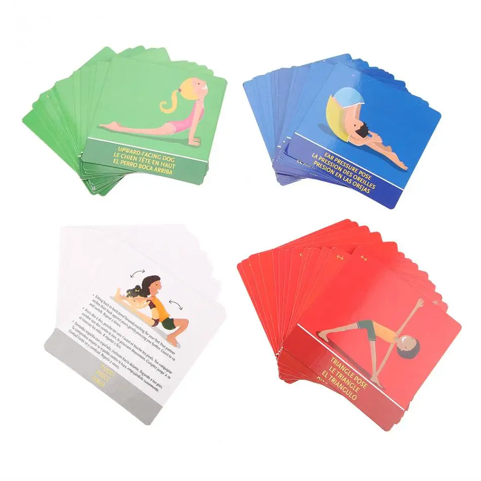 New Year Family Health Board Game Yoga Pose Card Toys For Children 54Pcs Funny Flexibility Balance Floor Sports Educational Gift (9)