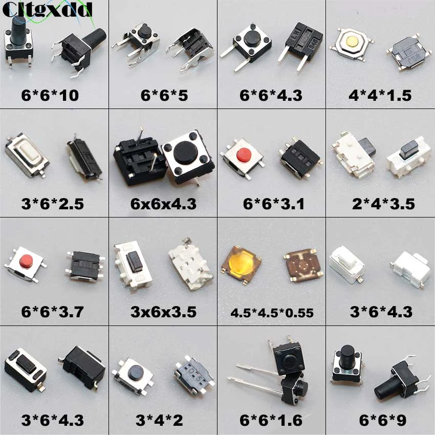 Cltgxdd 100pcs Micro Push Button Tact Switch Reset Mini Switch 2*4 3*6 ...