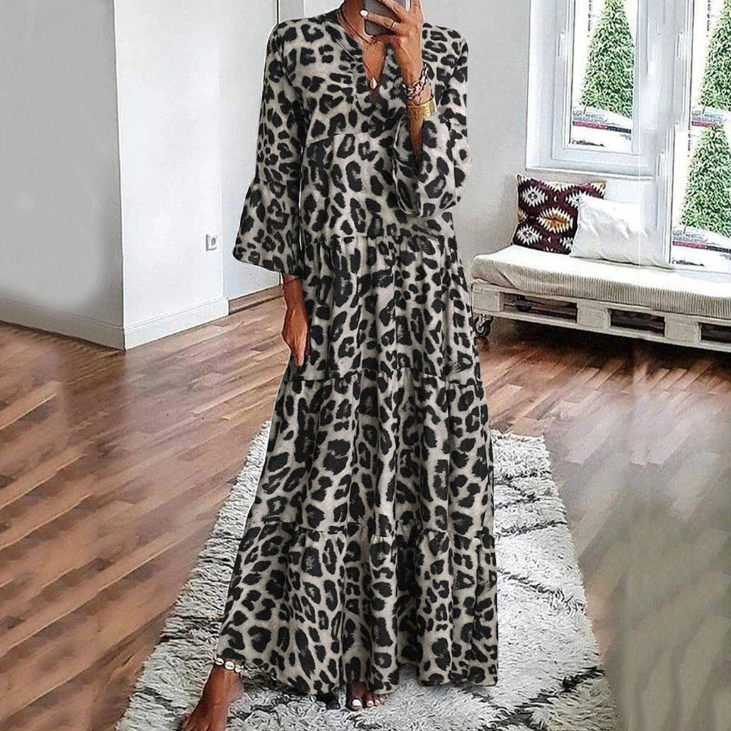 boho animal print dress