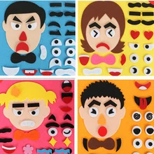 Jouets de bricolage 30CM x 30CM, Puzzle de changement d'émotion, Expression faciale créative, jouets éducatifs pour enfants, ensemble amusant