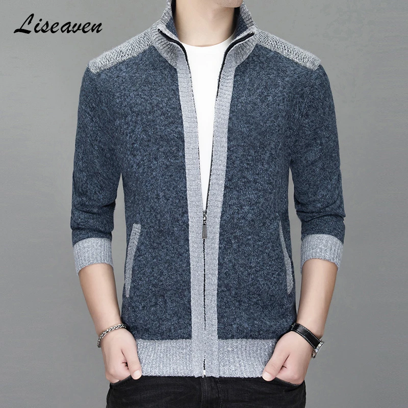 Liseaven Men Sweaters Cardigans Casual Jackets Stand Collar Warm Sweatercoat Men's Clothing Autumn Winter Coat Liseaven Men Sweaters Cardigans Casual Jackets Stand Collar Warm Sweatercoat Men's Clothing Autumn Winter Coat
