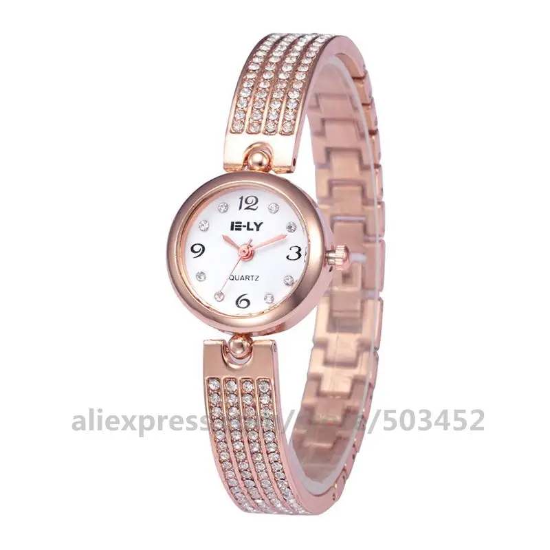 rose gold white 100 шт./лот, E-LY, 064, новые часы-браслет, милый стиль, женские часы, женские, дикие, заводская цена, наручные часы - Цвет: rose gold white
