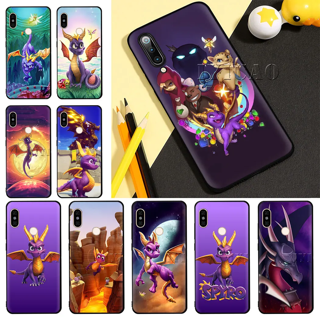 IYICAO Spyro Дракон мягкий чехол для Xiaomi Mi A3 Pro CC9 CC9E 9T MAX 3 9 SE F1 A2 6 8 Lite A1 6X 5X|Чехлы-накладки|