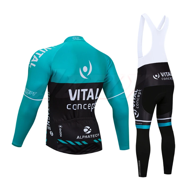 Новая команда VITAL Велоспорт Джерси нагрудники брюки набор Ropa Ciclismo мужские зимние термо флис pro велосипедная куртка Майо Одежда Белый Черный
