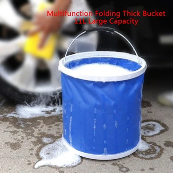 

11L Waterproof Blue Folding Bucket Convenient Environmentally Friendly Household Supplies