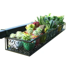 Balcony Railing Flower Rack Hanging Type Household Iron Guardrail Flowerpot Rack Indoor Fleshy Flower Rack Storage Rack