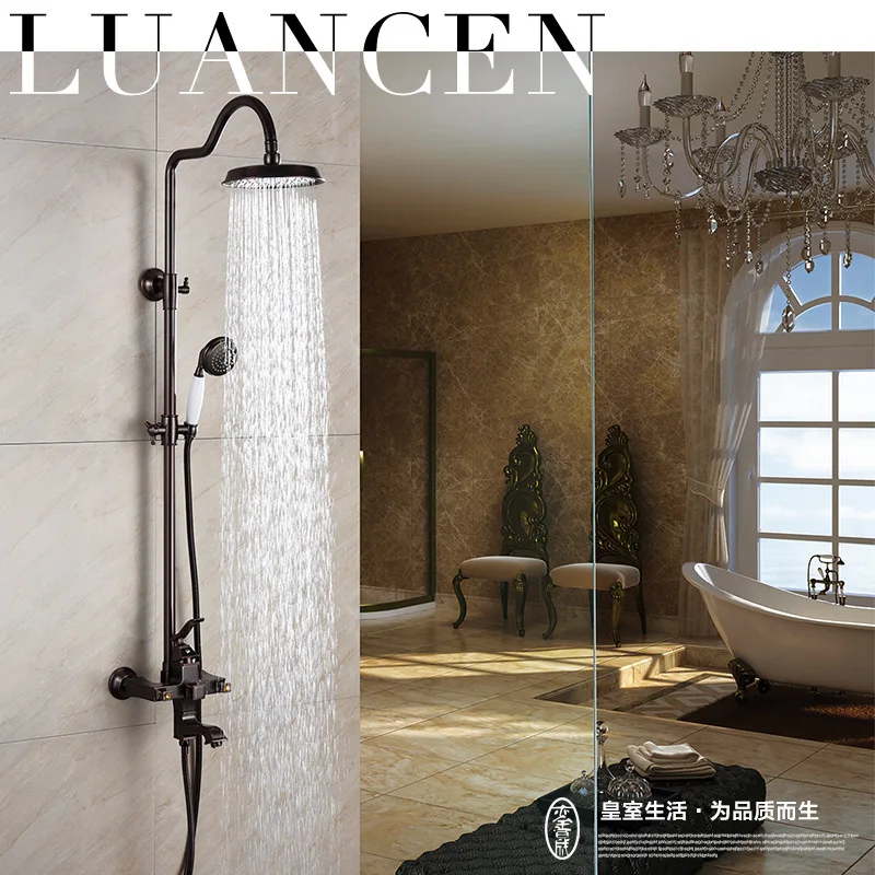 

Manufacturer orb / gold European shower hand-held shower set bath top spray bath mixing valve copper faucet hot and cold