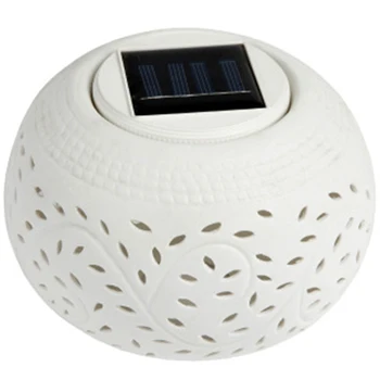 

Waterproof Outdoor Solar Lamp Led Light Colorful Hollow Out Ceramic Lamp Garden Lamp Table Lamp