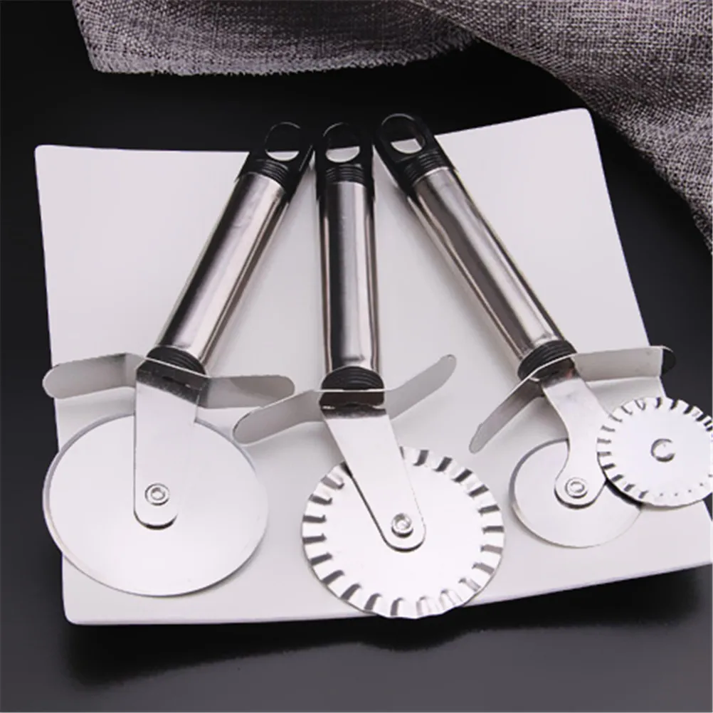 1PCS Stainless Steel Pizza Cutter Double Roller Knife Pastry Pasta Dough Crimper Kitchen Tools 4 Patterns | Дом и сад