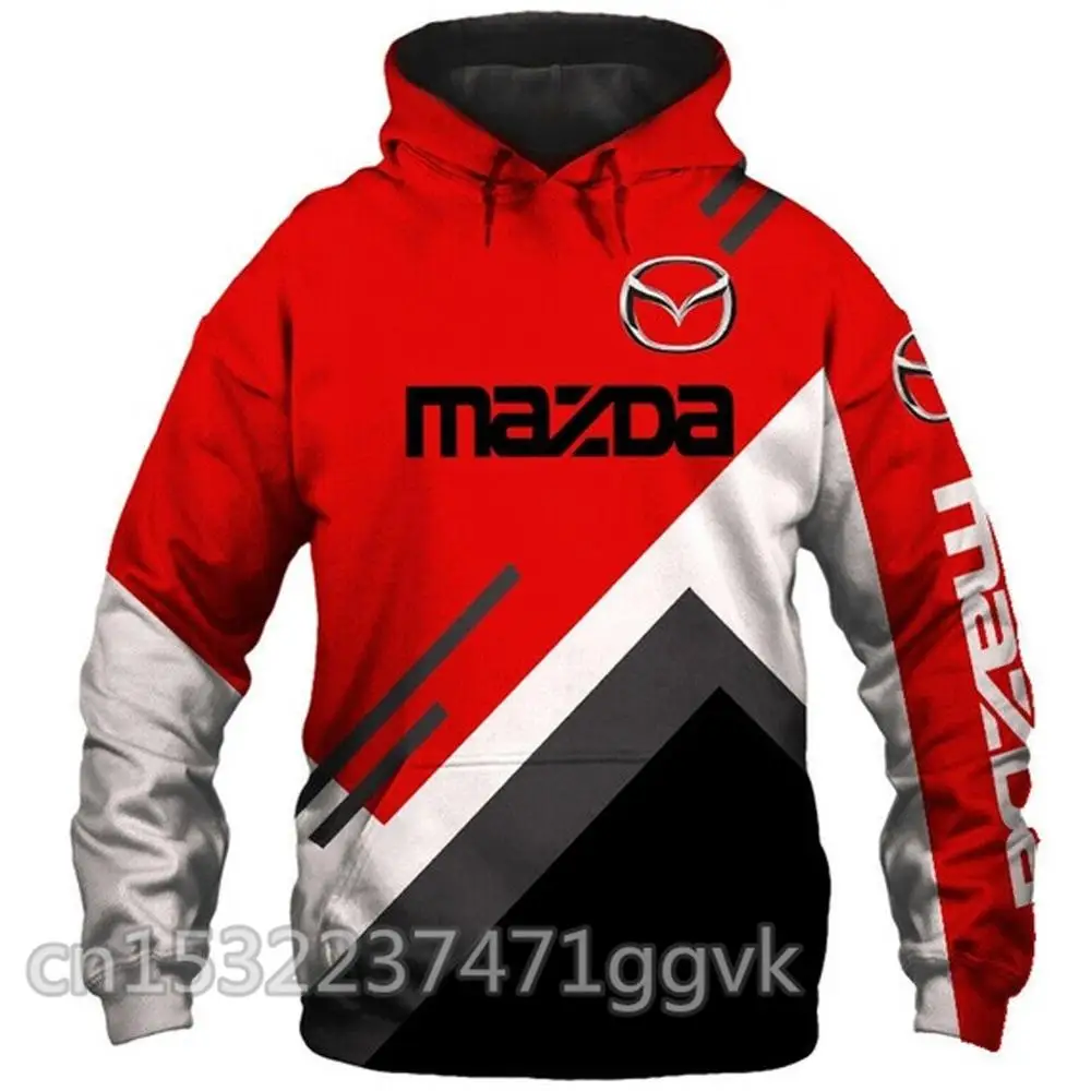 Sudadera con capucha para hombre, con diseño de logotipo 3D de Mazda Car, ropa para parte superior masculina, estilo Casual Hip Hop Harajuku, de manga larga