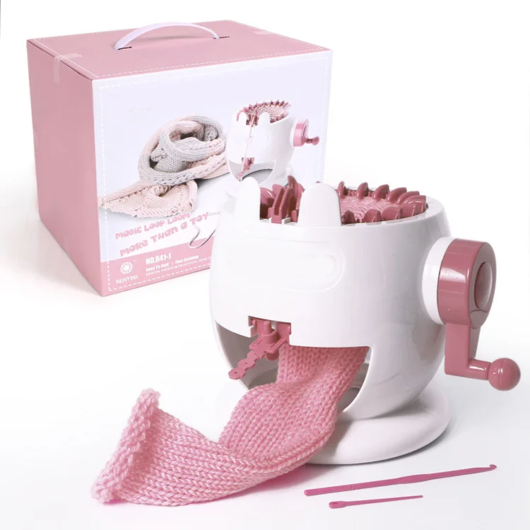 

Hand woven Wool Machine Children's Toys Hand Knitting Machine Colorful Weaving Loom Children Educational Toy Knitting Tools H99F