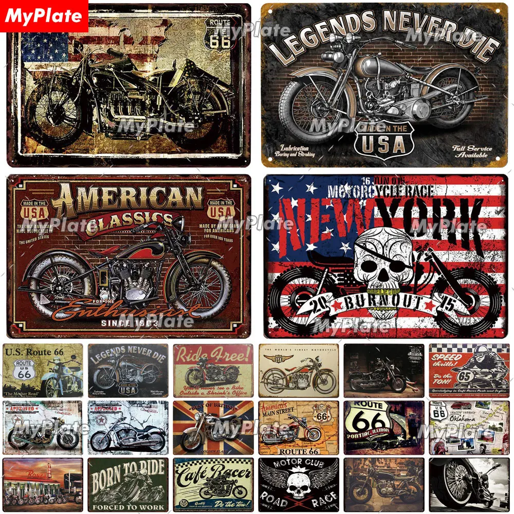 Motorcycl Metal Sign Vintage Plaque Tin Sign Wall Decor For Garage Club Plate Crafts