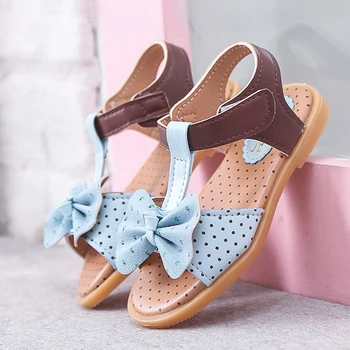 

Girls Bow-knot Summer Sandals 2020 New Fashion Baby Toddler Kids Anti-slip Roman Sandals Single Sneakers For Princess Size 21-30