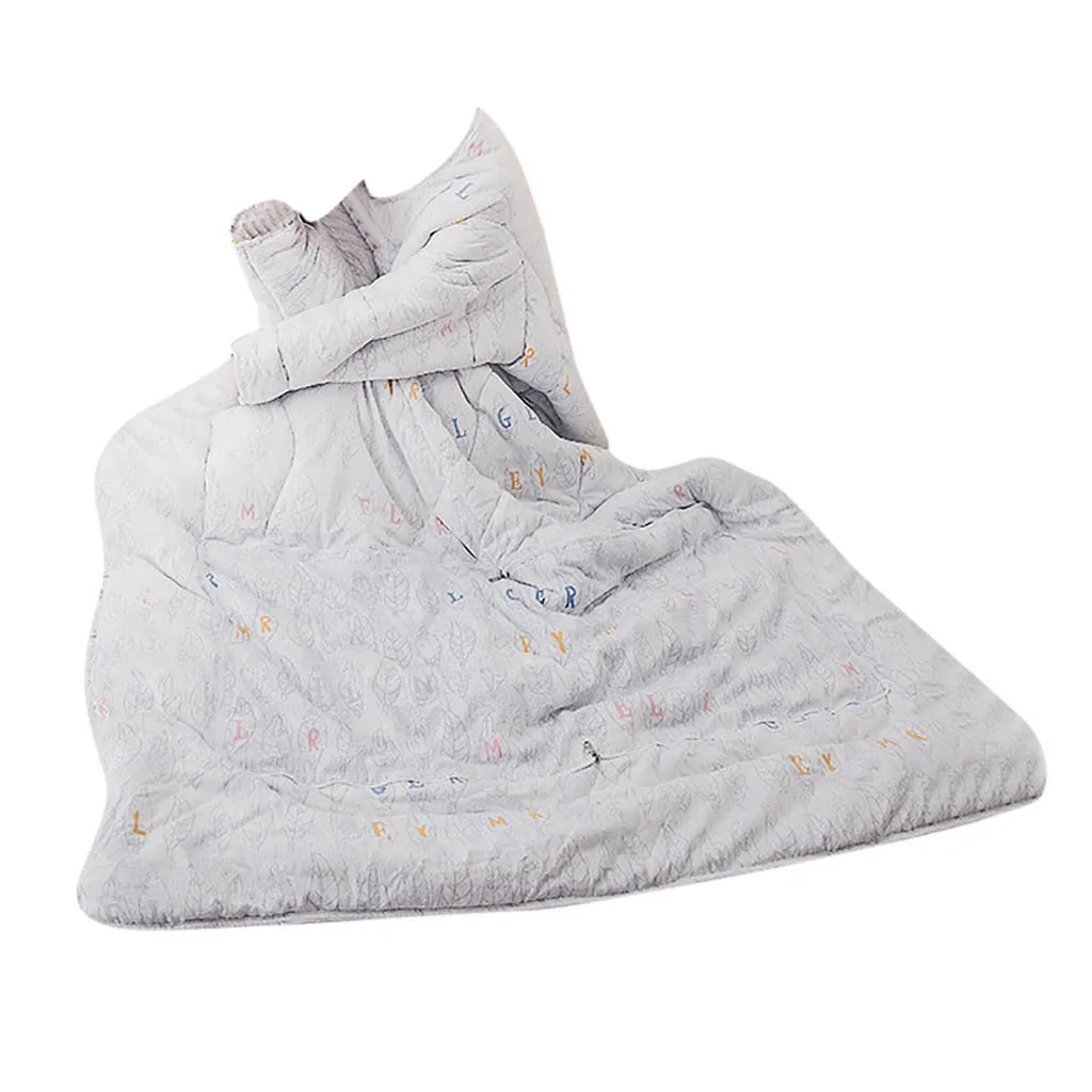 Многофункциональное зимнее одеяло без застежки с рукавами, теплая утолщенная мытая подушка, одеяло, одеяло с принтом, сохраняющее тепло, одеяло, наполнитель