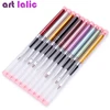 10Pcs/lot Nail Art Brush Set 10 Colors Different Sizes Copper Handle Design Polish Nylon UV Gel Painting Nail Brushes ► Photo 2/4