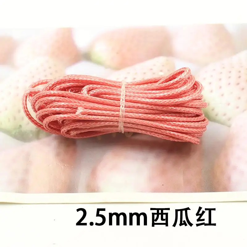 1M X DIY polyester wax rope necklace wax rope bracelet wax cord 2.5MM DIY Jewelry Accessories Accessories - Цвет: watermelon red