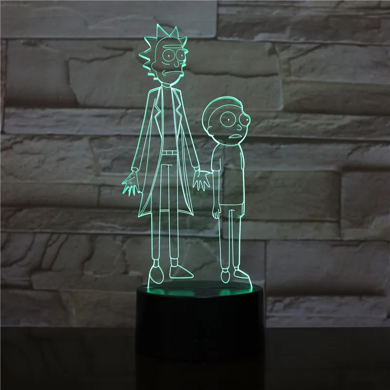 Рик и Морти 3D светодиодный ночной Светильник для детей Спальня декоративный светильник детские игрушки 16 Цвет раздевалка офисный Декор Светильник - Emitting Color: GX-2461