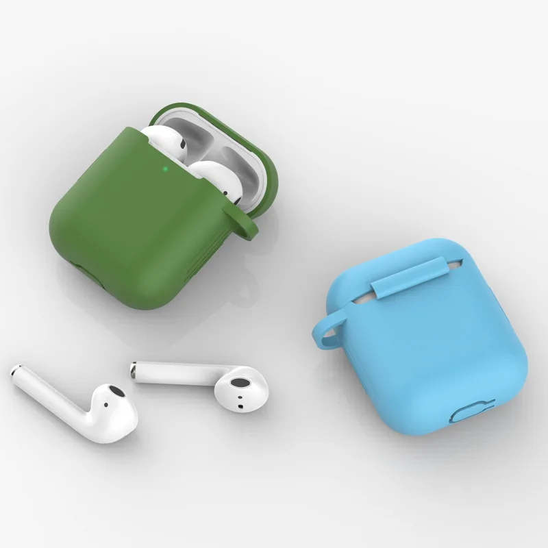 Airpod Case Cover For Apple Soft Silicone Case For Airpods wireless headsets Charger Case Airpods 1/2 universal hanger cover