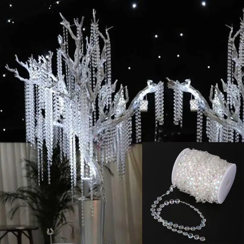 30M Acrylic Diamond Bead Curtain DIY Garland Wedding Party Decoration Crystal Wedding Accessories Home Curtain Ornaments