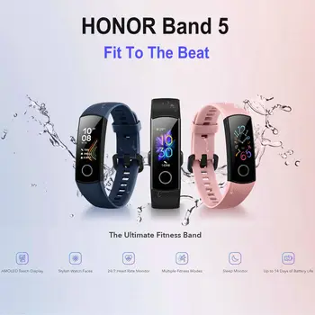 

HUAWEI HONOR Band 5 Smart Bracelet Watch AMOLED Touch Display Smart Wristband Oximeter Sleep Real-Time Heart Rate Monitoring