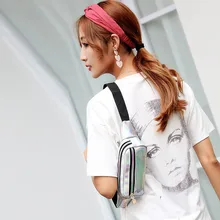 LUCDO голографическая поясная сумка Лазерная женская розовая Серебряная поясная сумка маленькая поясная дорожная сумка Женская поясная сумка модная нагрудная сумка