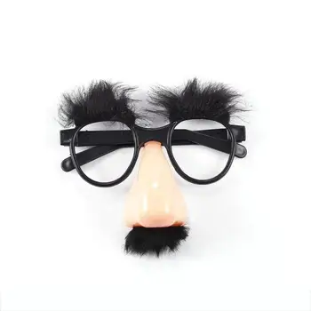

Party Accessory Mustache Fake Nose Eyebrow Clown Funny Costume Props Party Glasses Big Nose Beard Glasses For Halloween